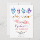 宝石誕生日の招待 招待状 (正面)