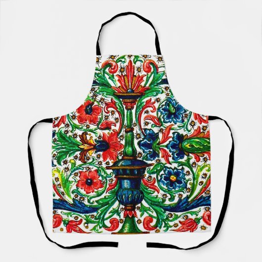 宝石調中世の写本の花巻物 エプロン (正面)