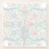 宝石調中世の写本の花巻物 ガラスコースター (裏面)