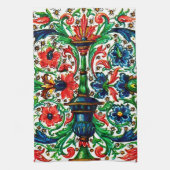 宝石調中世の写本の花巻物 キッチンタオル (縦)