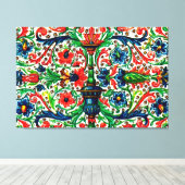 宝石調中世の写本の花巻物 キャンバスプリント (インサイチュ (ウッドフロア))