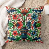 宝石調中世の写本の花巻物 クッション (ブランケット)