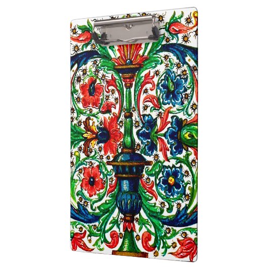 宝石調中世の写本の花巻物 クリップボード (左)