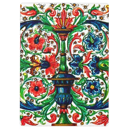 宝石調中世の写本の花巻物 クリップボード (裏面)