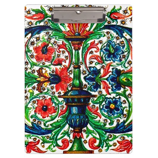 宝石調中世の写本の花巻物 クリップボード (正面)