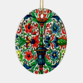 宝石調中世の写本の花巻物 セラミックオーナメント (右)