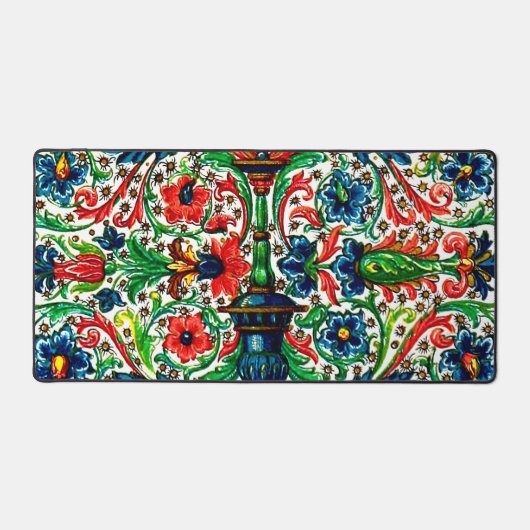 宝石調中世の写本の花巻物 デスクマット (正面)