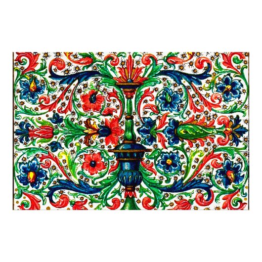 宝石調中世の写本の花巻物 フォトプリント            (正面)