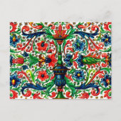 宝石調中世の写本の花巻物 ポストカード (正面)