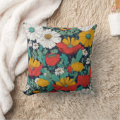 宝石調花デザイン枕 クッション (ブランケット)