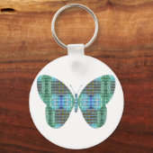 宝石飾りバタフライガラス効果 キーホルダー (正面)
