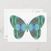 宝石飾りバタフライガラス効果 ポストカード (正面/裏面)