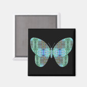 宝石飾りバタフライガラス効果 マグネット (正面/裏面)