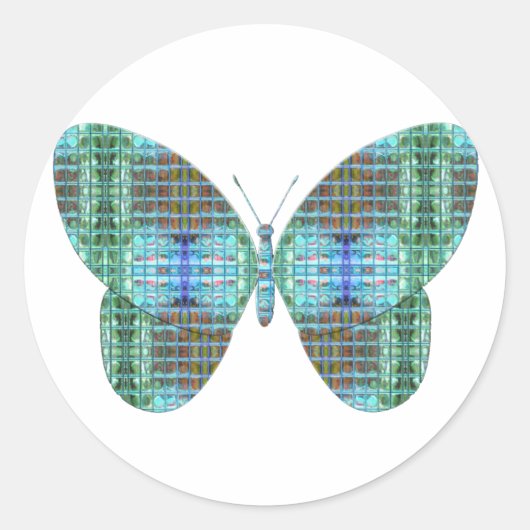 宝石飾りバタフライガラス効果 ラウンドシール (正面)