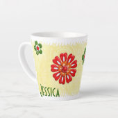 宝石飾り付きナチュアズパーソナライズされた カフェラテマグ (左アングル)