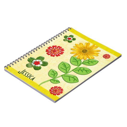 宝石飾り付きナチュアズパーソナライズされた ノートブック (左側)