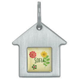 宝石飾り付きナチュアズパーソナライズされた ペットネームタグ