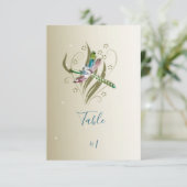 宝石飾ドラゴンフライ披露宴テーブルカード 招待状 (スタンド正面)