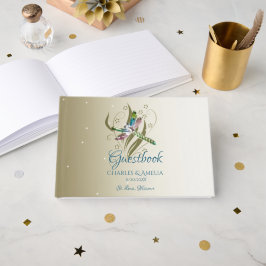 宝石飾ドラゴンフライ結婚式の日ゲストブック ゲストブック