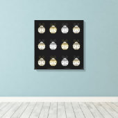 宝石飾ラディバグ金ゴールドシルバーダイヤモンド キャンバスプリント (インサイチュ (ウッドフロア))