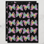 宝石飾レインボークリスタルバタフライスクラップブック紙 (正面/裏面)