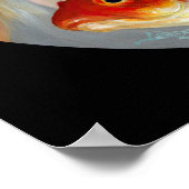 宝石魚：銀と金ゴールドアートプリント金魚 ポスター (角)