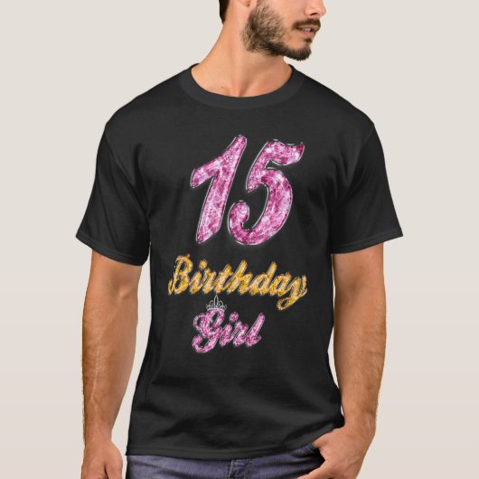 宝石15誕生日女の子プリンセス15ベインの年 Tシャツ (正面)