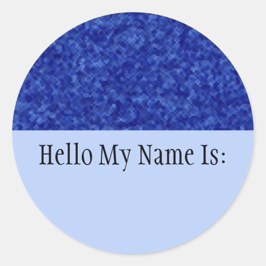 宝石 – サファイアネームバッジステッカー ラウンドシール (正面)