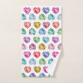 宝石 ダイヤモンド ハート かわいい パステル プリンセス バスタオルセット (ハンドタオル)