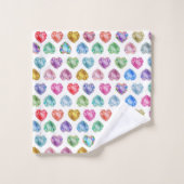 宝石 ダイヤモンド ハート かわいい パステル プリンセス バスタオルセット (ウォッシュタオル)