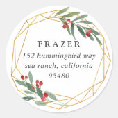 宝石 |休日の差出人住所 ラウンドシール (正面)