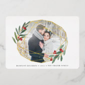 宝石 |写真の独身の幾何学的 箔シーズンカード (正面)