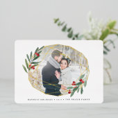 宝石 |写真の独身の幾何学的 箔シーズンカード (立ち正面)