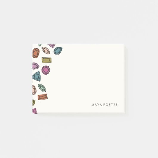 宝石（小） – 木炭 ポストイット (正面)