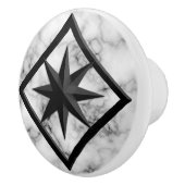 宝石、灰色/灰色の大理石及び黒いオニックスOrnamen セラミックノブ (右)