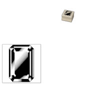 宝石 – 長方形ファセットカット宝石 ラバースタンプ (押印)