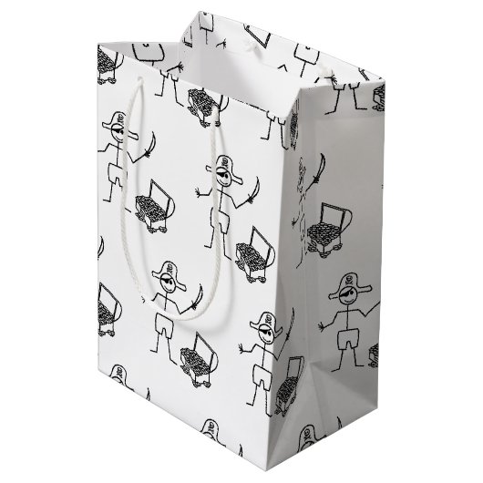 宝箱つき海賊ステッカー ミディアムペーパーバッグ (裏面アングル)