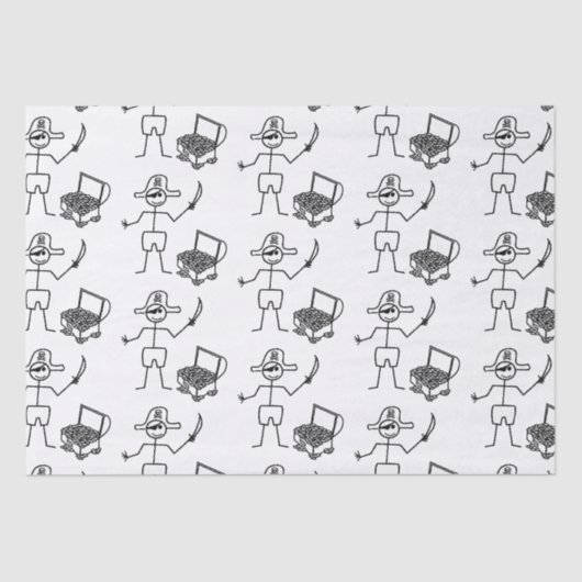 宝箱つき海賊ステッカー 薄葉紙 (正面)