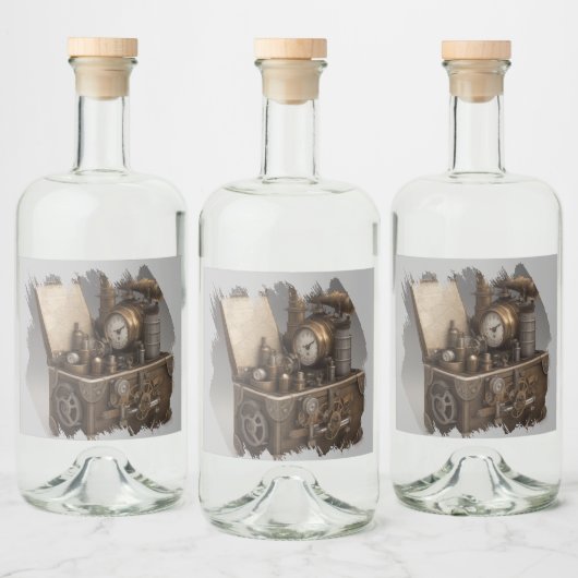 宝箱とギア リキュールボトルラベル (ボトル)