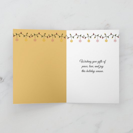 宝箱に描かれた地球の上のクリスマスの平和 カード (内部)