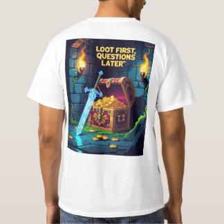 宝箱のあるピクセルダンジョンのシーン Tシャツ
