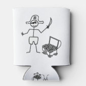 宝箱を持つ海賊のステックマン 缶クーラー (裏面)