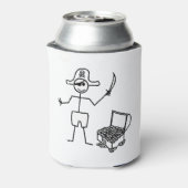 宝箱を持つ海賊のステックマン 缶クーラー (缶裏面)