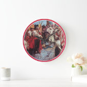 宝箱を持つ海賊 ラージ壁時計 (ホーム)