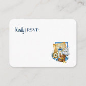 宝箱地図ボート誕生日RSVP エンクロージャーカード (裏面)