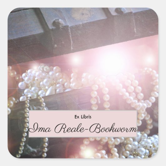 宝箱蔵書票ラベル スクエアシール (正面)