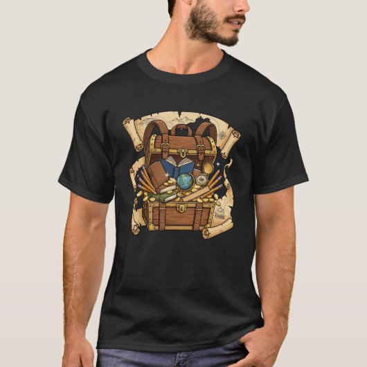 宝箱 バックパック 学校用品 Tシャツ (正面)
