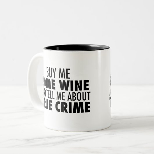 実おもしろい買罪の話は酒で聞く ツートーンマグカップ (正面左)