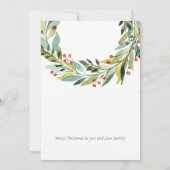 実と緑のリースのクリスマスカード 招待状 (裏面)