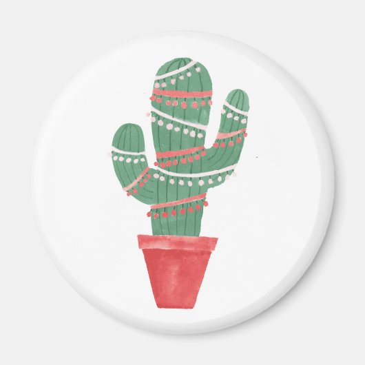 実にサボテンのクリスマスツリー マグネット (正面)